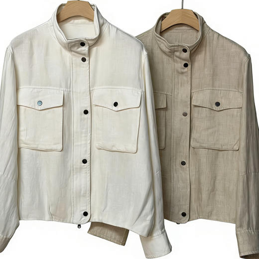 BC 雨露麻亚麻外套 白色 杏色自己备注号码颜色 商品图2