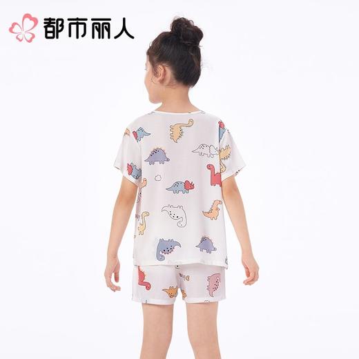 都市丽人睡衣儿童睡衣家居服梭织人棉睡衣童装棉质短袖套装短袖短裤男女童通用睡衣JHC2M3 商品图2