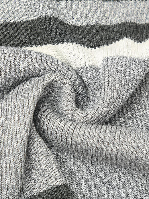 复古美式条纹针织短袖 亨利领半开扣设计 修身显瘦撞色上衣 商品图6