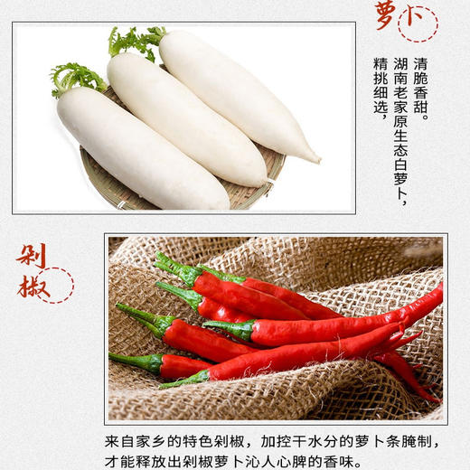 筷莫停坛子菜剁椒萝卜条开胃下饭菜腌制菜泡菜酸辣萝卜块老坛萝卜 商品图2