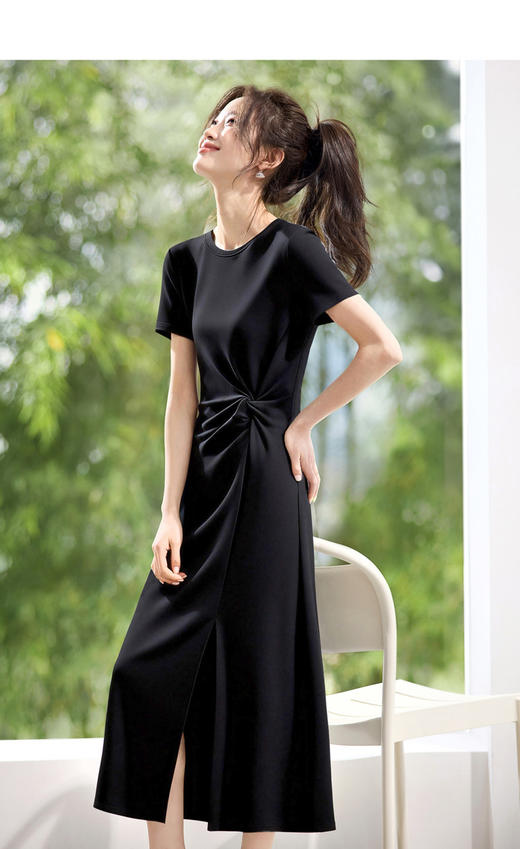 姹弥·简约风高级感小黑裙 |百搭显瘦，飘逸有型，小个子微胖姐妹穿都时髦高级 商品图4