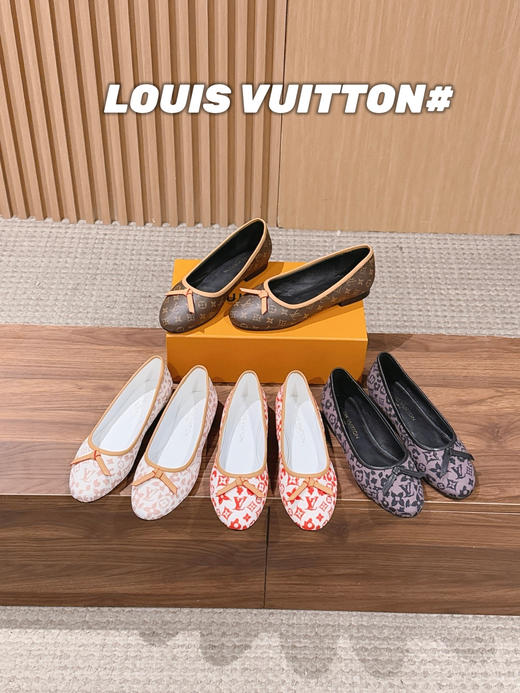 驴家 村上隆联名老花芭蕾舞鞋蝴蝶结拼色平底单鞋经典三彩/麂皮绒面船鞋(DBG) 商品图0