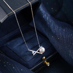 子佩集【X引力】银S925珍珠惜王妃套链【HJYTL004】8mm珠镀金双色交叉2601