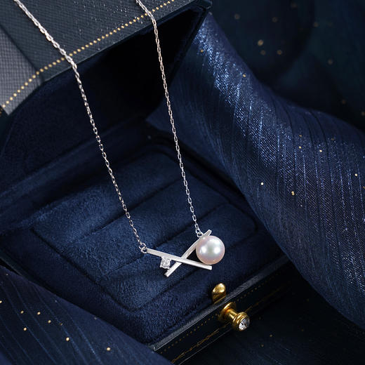 子佩集【X引力】银S925珍珠惜王妃套链【HJYTL004】8mm珠镀金双色交叉2601 商品图0