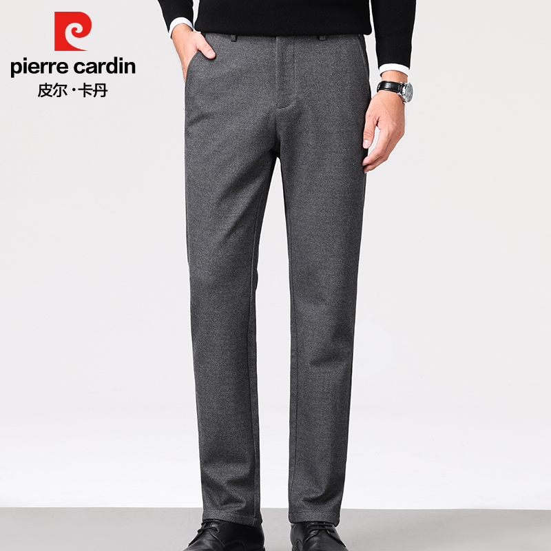 皮尔卡丹420克秋冬羊毛商务长裤针织裤PXX08012
