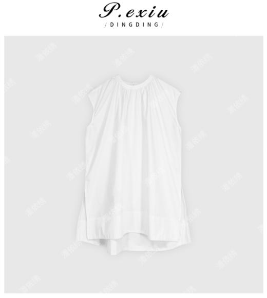 03-4潘依绣丁丁宠粉夏季新款圆领可爱侧边开叉无袖上衣Q5210 商品图0