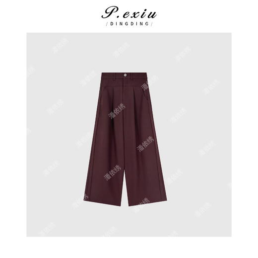 03-5潘依绣丁丁宠粉韩系慵懒纽扣拖地裤Q09361 商品图0