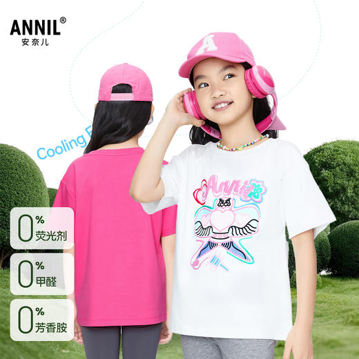 女童圆领短袖针织衫夏季新款安奈儿童装EG621694 商品图1