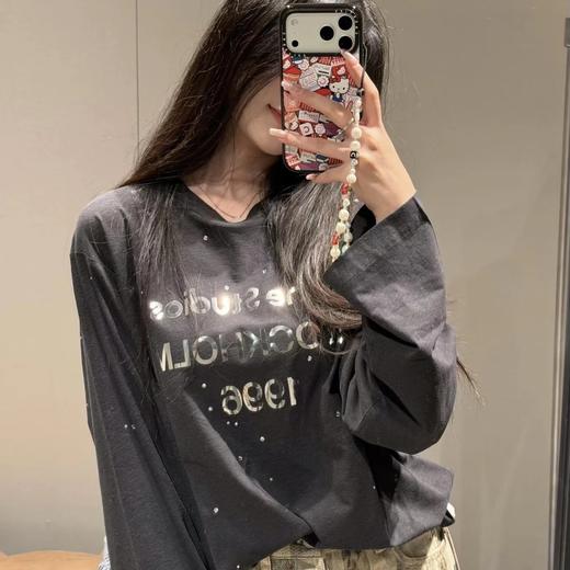 限量独家    镜面水钻199685   亚麻15棉    宽松休闲版型   男女同款 商品图0