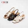 【37|39】CHCH编织凉鞋女新时尚真皮露趾方头镂空罗马鞋CO1B2131 商品缩略图4