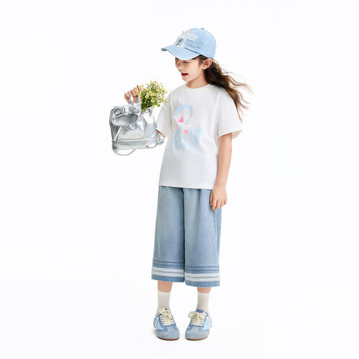 女童牛仔七分裤夏季新款安奈儿童装EG626592 商品图5