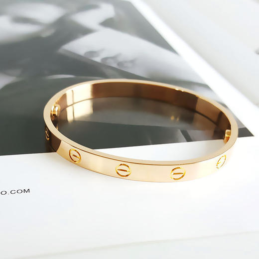 【95新】Cartier卡地亚LOVE系列B6035518黄金宽版无钻LOVE三代手镯18号中性款130326NJS06 商品图2