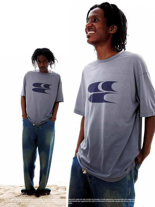 CryingCenter 棉感速干轻薄月牙logo短袖T恤 哭喊中心 商品图3