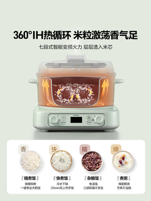 北鼎IH多功能分体电饭煲3L家用大容量电饭锅不锈钢1-4人0涂层 商品图1