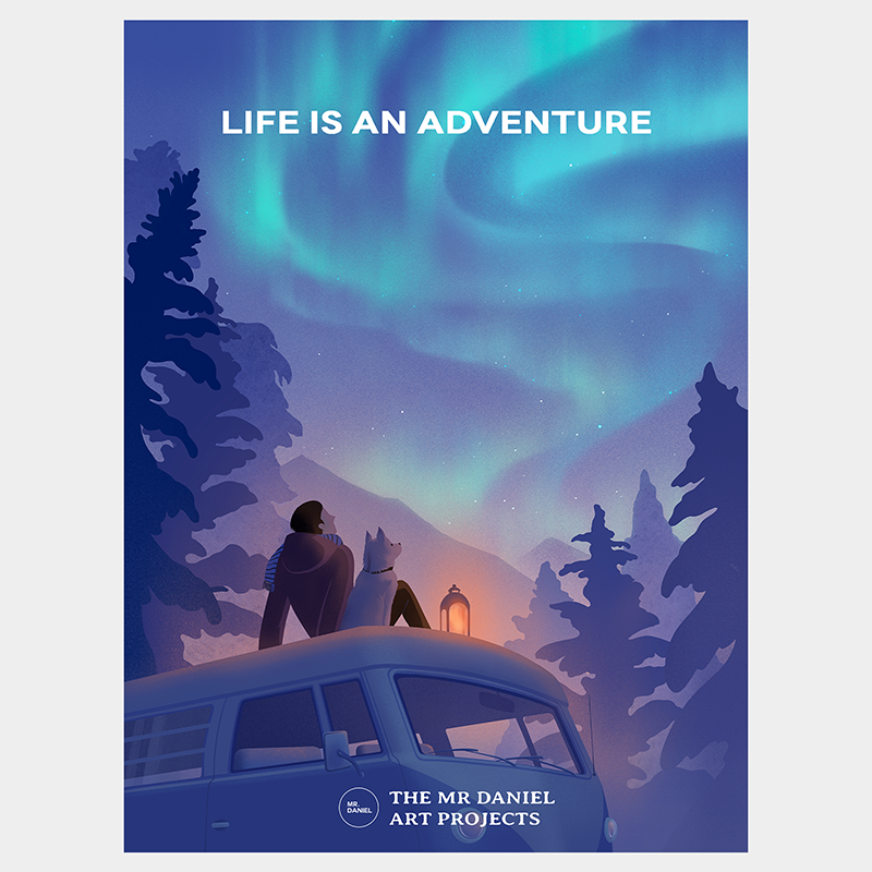 LIFE IS AN ADVENTURE 版画壁纸（电子版）