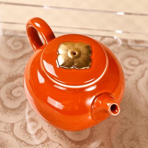 杭州西湖景区柿柿如意茶具礼盒一壶两杯套组 商品图2