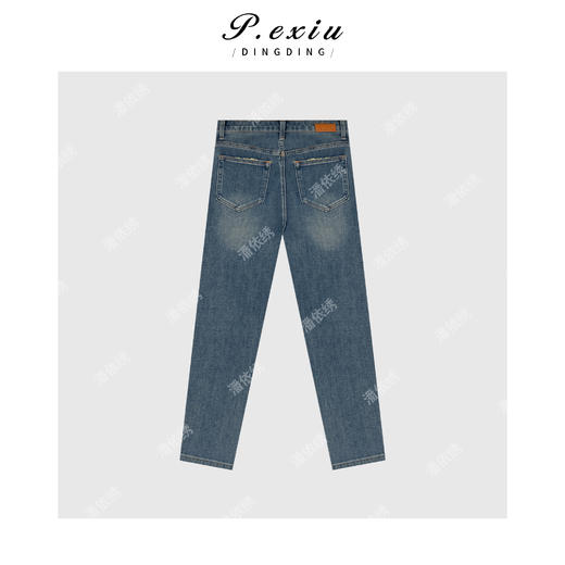 03-5潘依绣丁丁宠粉韩系重工水洗牛仔长裤Q8047 商品图1