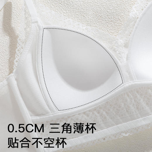 A2--💟【A-C】【法式三角杯】性感网纱蕾丝小胸聚拢不空杯夏薄款美背内衣女文胸  粉鸢星动 商品图6