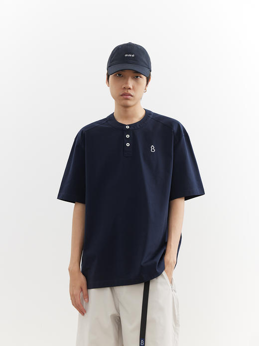 吃茶去chichaqu26春夏凉感速干Coolmax亨利领短袖T恤户外运动休闲 商品图0