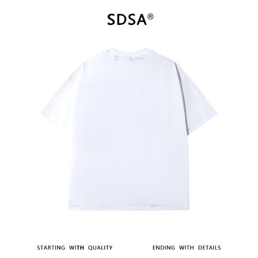 SDSA男装2026新款高贵轻奢美式复古刷漆印花字母圆领短袖T恤百搭 商品图4
