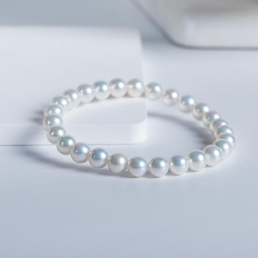 强光白色淡水珍珠手链 商品图4