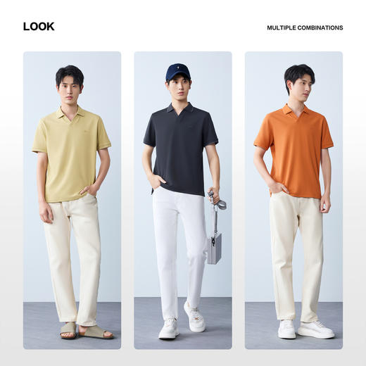 【海鸥领POLO衫】柒牌男装2026夏季新品弹力舒适薄款短袖POLO衫 130T71070 商品图2