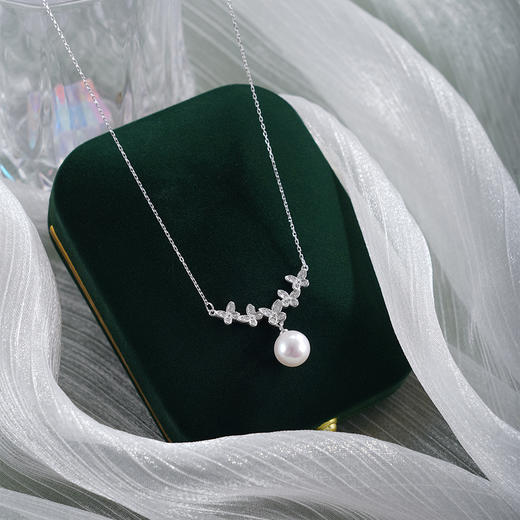 子佩集【蝴蝶微醺】银S925珍珠惜王妃套链【MLTL009】8.5mm珠蝴蝶一字2601 商品图1