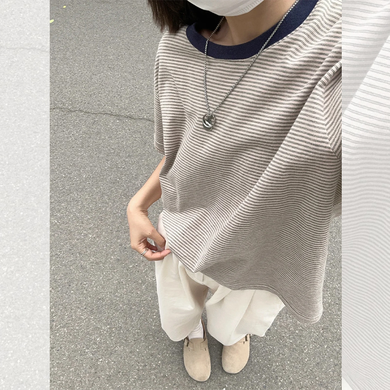 <曾小咸推荐>3.24  日系撞色休闲条纹T 日常109/件 活动价89/件！！【预售款，预计3-15天发货】