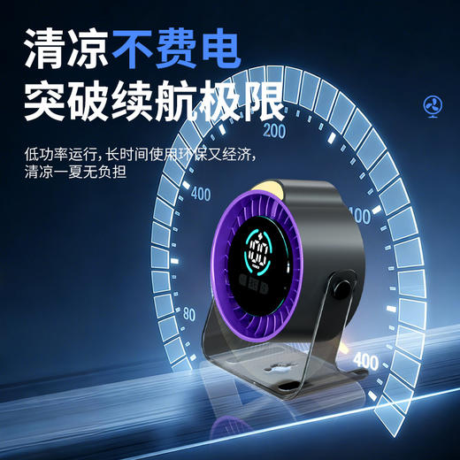旗舰顶配版 2026新款桌面小风扇 usb充电静音扇 办公室循环扇迷你数显风扇 商品图2