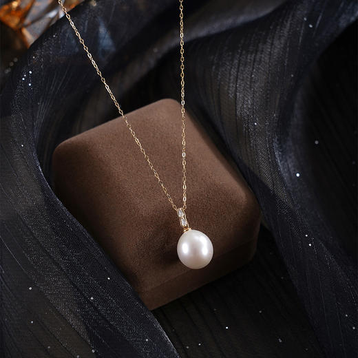 子佩集【晨曦之光‌】银S925珍珠惜王妃套链【MLTL015】11*12mm珠镀金吊球一字2601 商品图1