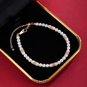 子佩集【冰魄神环】银S925珍珠惜王妃手链【MLSL006】3mm珠镀金多环2601