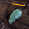 【天然正品】天然细腻沙枣青油润度佳过光无结构锦鲤造型（年年有余）和田玉吊坠项链37.7*20.0*13.1MM（皆取最大值）170126NJS71 商品缩略图6