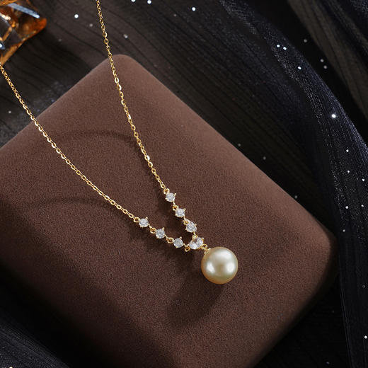 子佩集【星河仙境】银S925珍珠惜王妃套链【HJYTL013】9.5mm珠镀金星星金色珠2601 商品图0