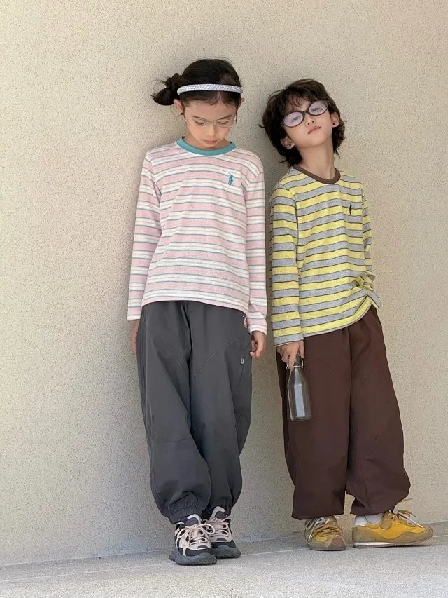 一店k （不费力穿搭系列！）3件/组！超省心啊！直接搭好的三件套！插肩袖T恤+条纹长袖+长裤