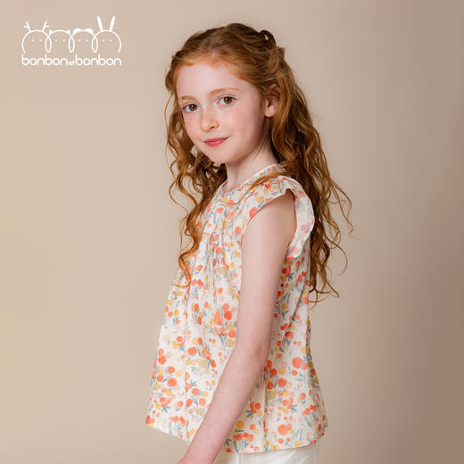 碎花缩褶细节上衣 商品图1