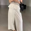春夏新款【小众芭蕾风裙边休闲裤】松弛感净色松紧腰气质休闲工装裤 商品缩略图1