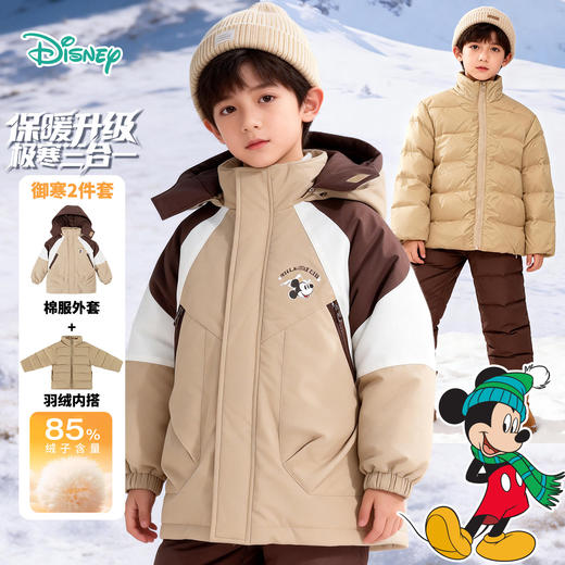迪士尼男童冬款羽绒外套（两件套）冲锋衣两件套XD4DS122 商品图3