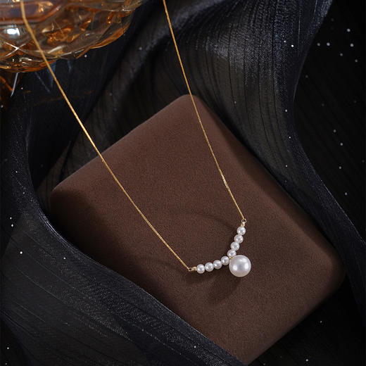 子佩集【暮光物语】G18K珍珠惜王妃项链【MLKJXL011】2.8-7mm珠一字多珠2601 商品图1
