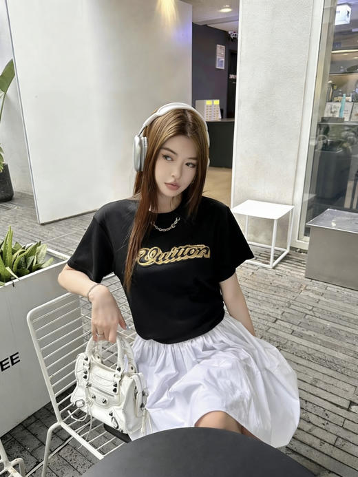 驴家 25ss亮片字母标识刺绣短袖T恤男女同款（DY） 商品图10