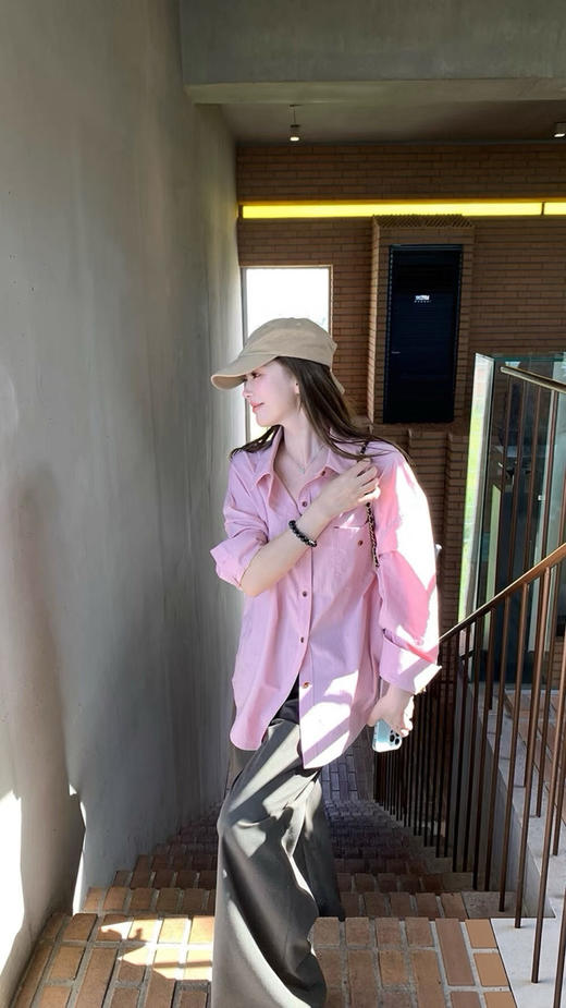 青乔慕染冰岛欧尼玫瑰粉衬衫3004 商品图3