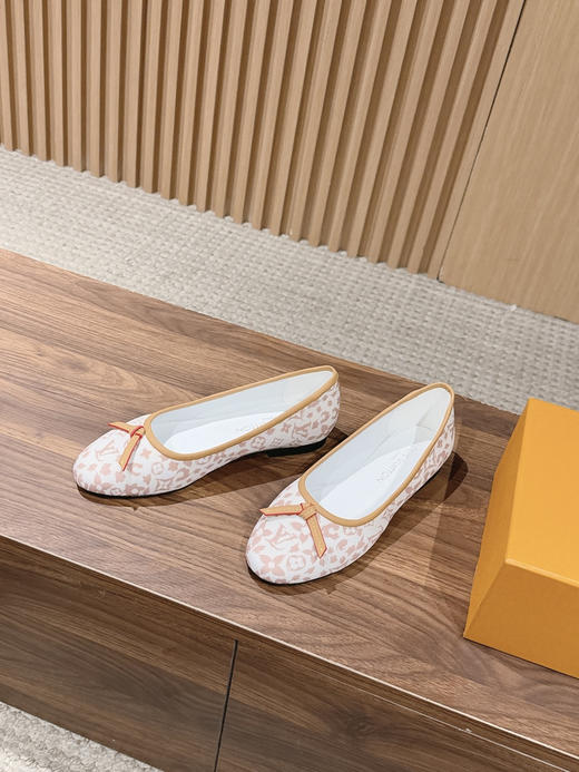 驴家 村上隆联名老花芭蕾舞鞋蝴蝶结拼色平底单鞋经典三彩/麂皮绒面船鞋(DBG) 商品图1