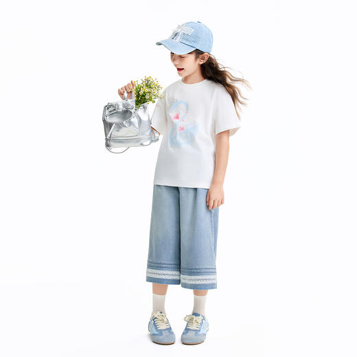 女童圆领短袖针织衫夏季新款安奈儿童装EG621638 商品图5