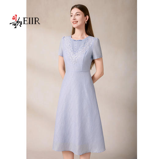 司歌收腰短袖绣花重工连衣裙过膝裙夏A911001X 商品图1