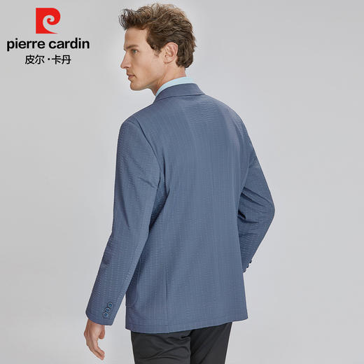 皮尔卡丹泡泡纱竖纹提花无里两粒扣针织西服PXK21106 商品图9