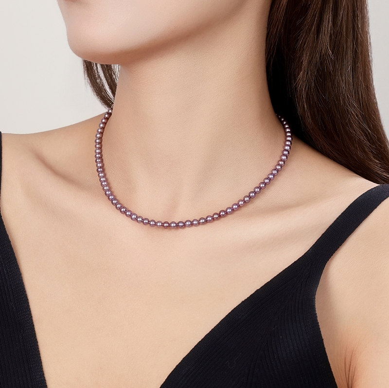 IIPO宜珠宜宝「九紫离火」天然色紫色小米珍珠4-5mm」-妖紫(礼盒装)