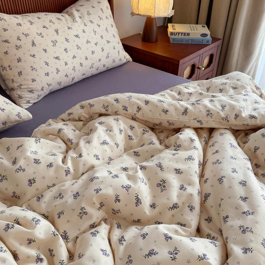 全棉双层纱~A类母婴级全棉纱布四件套 亲肤柔软西汉透气 越洗越软 月子被套床单床笠款印花三件套 商品图9