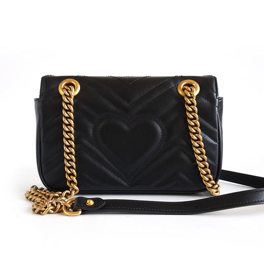 【95新】Gucci古驰Marmont系列446744黑金马蒙22新款内里链条包单肩包单肩斜挎包女士230326HS03 商品图4