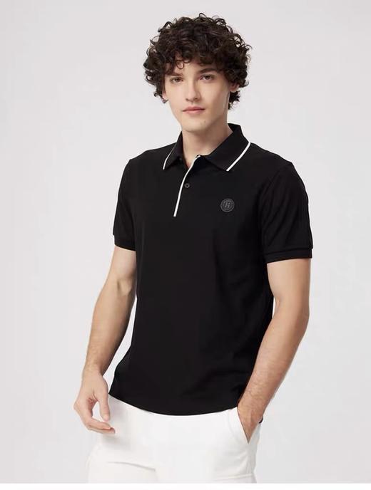 点此购买 哈吉斯夏季男士领边撞色短袖POLO衫 md 343235 商品图5