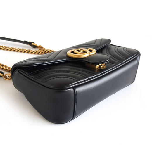 【95新】Gucci古驰Marmont系列446744黑金马蒙22新款内里链条包单肩包单肩斜挎包女士230326HS03 商品图7