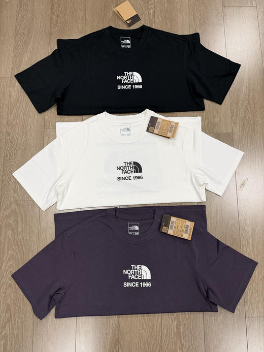 韩单正品 TNF北面胸前胶标1966印花短袖，颜色：黑色 白色 紫色
尺码：S M L XL XXL 商品图4